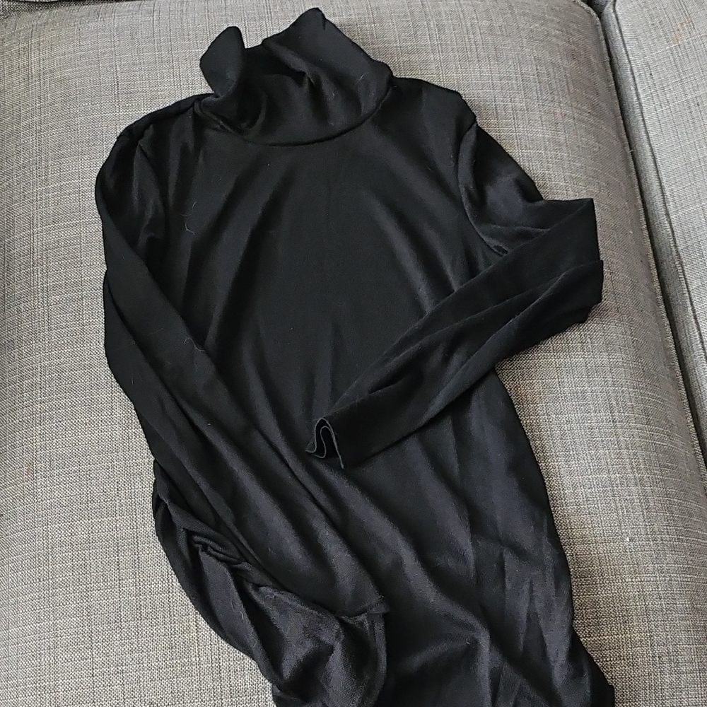 Black Turtleneck Long Sleeve Top Maternity